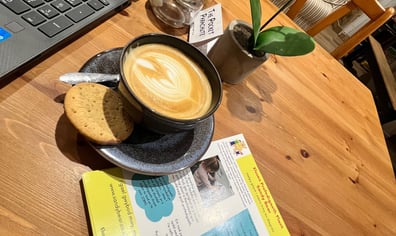 Coffee and leaflet