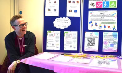 BDEF stall Dan happy