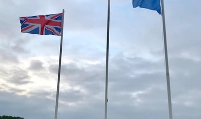 Flags on airfield