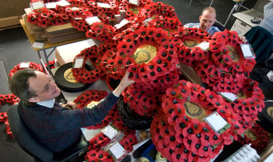 Image ID AJX8GJ Workers at the Royal British Legion Poppy Factory in Richmond Surrey 071107 CREDIT Roger Bamber  Alamy Stock Photo