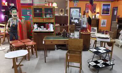 Items for sale at the Emmaus Mossley Secondhand Superstore