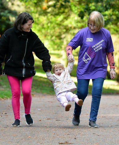Home Start volunteer - walk with mum and child