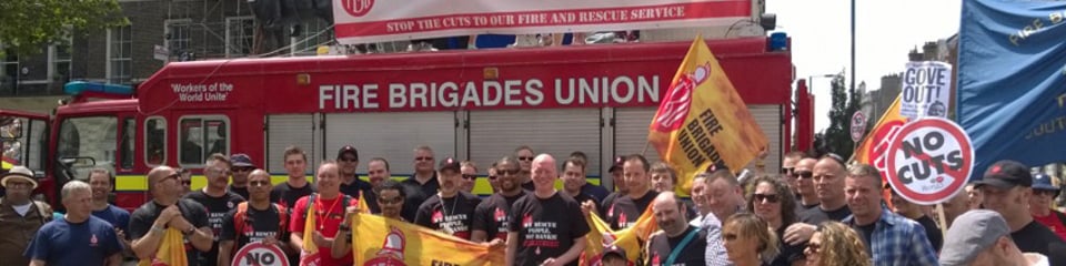 Fire Brigades Union banner