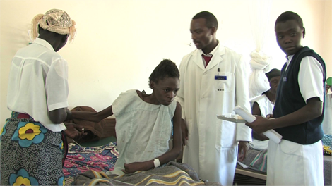 Woman receiving antiretroviral therapy in hospital