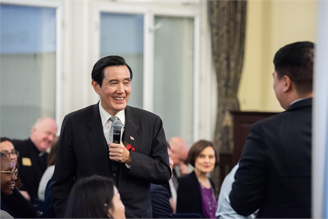 Ma Ying-Jeou, former President of Taiwan, taking questions from the audience