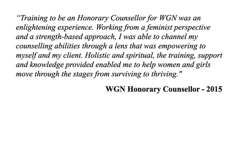 Honorary Counsellor Testimonial
