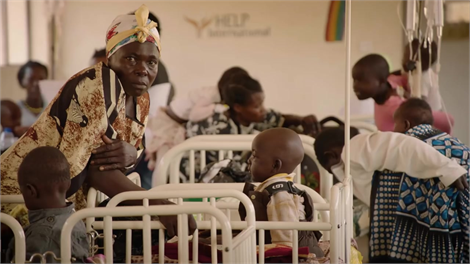 Children in malaria ward in Uganda